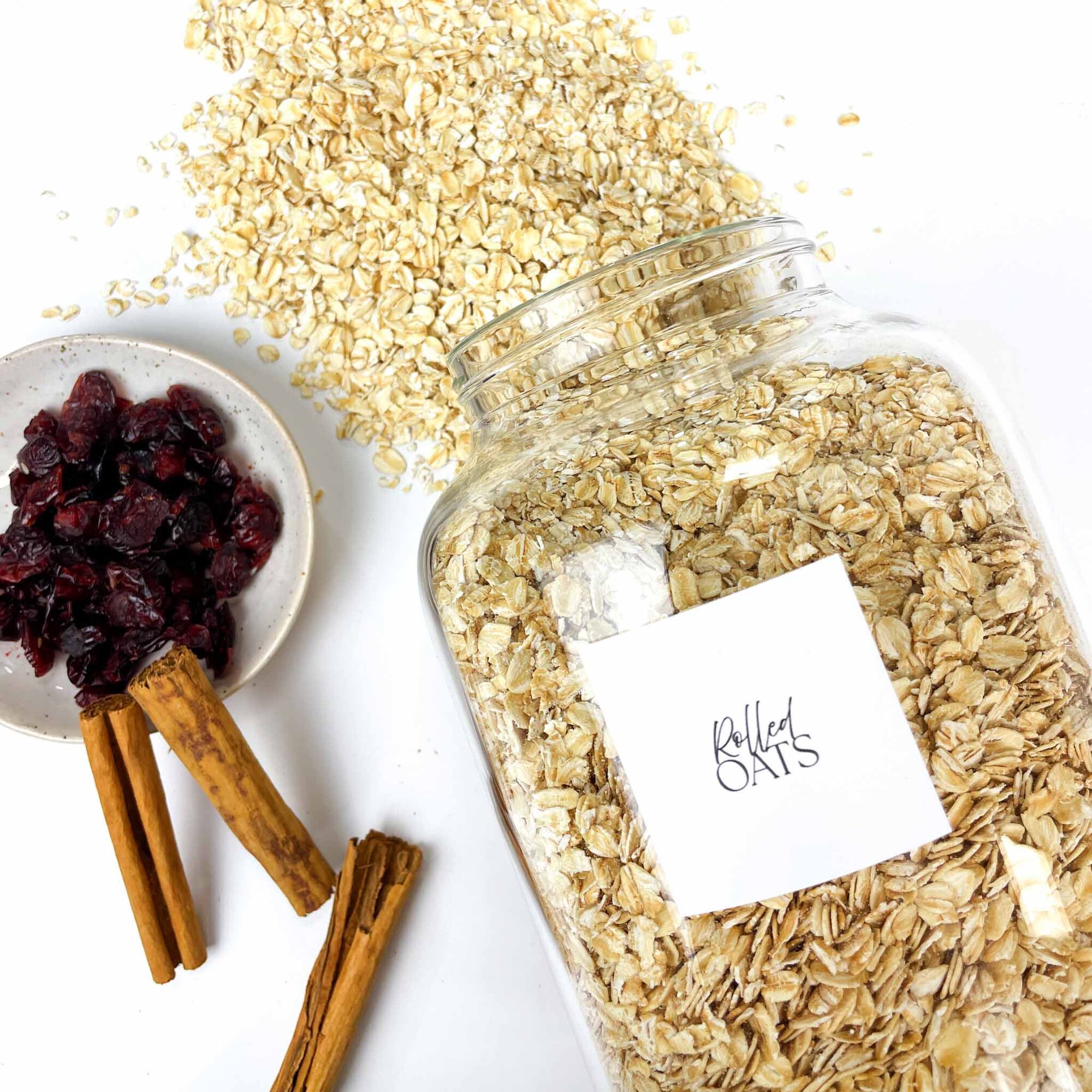 Glass Jar with pantry label